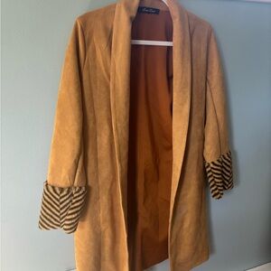Alice Blue faux suede Camel & Animal Print Outerwear